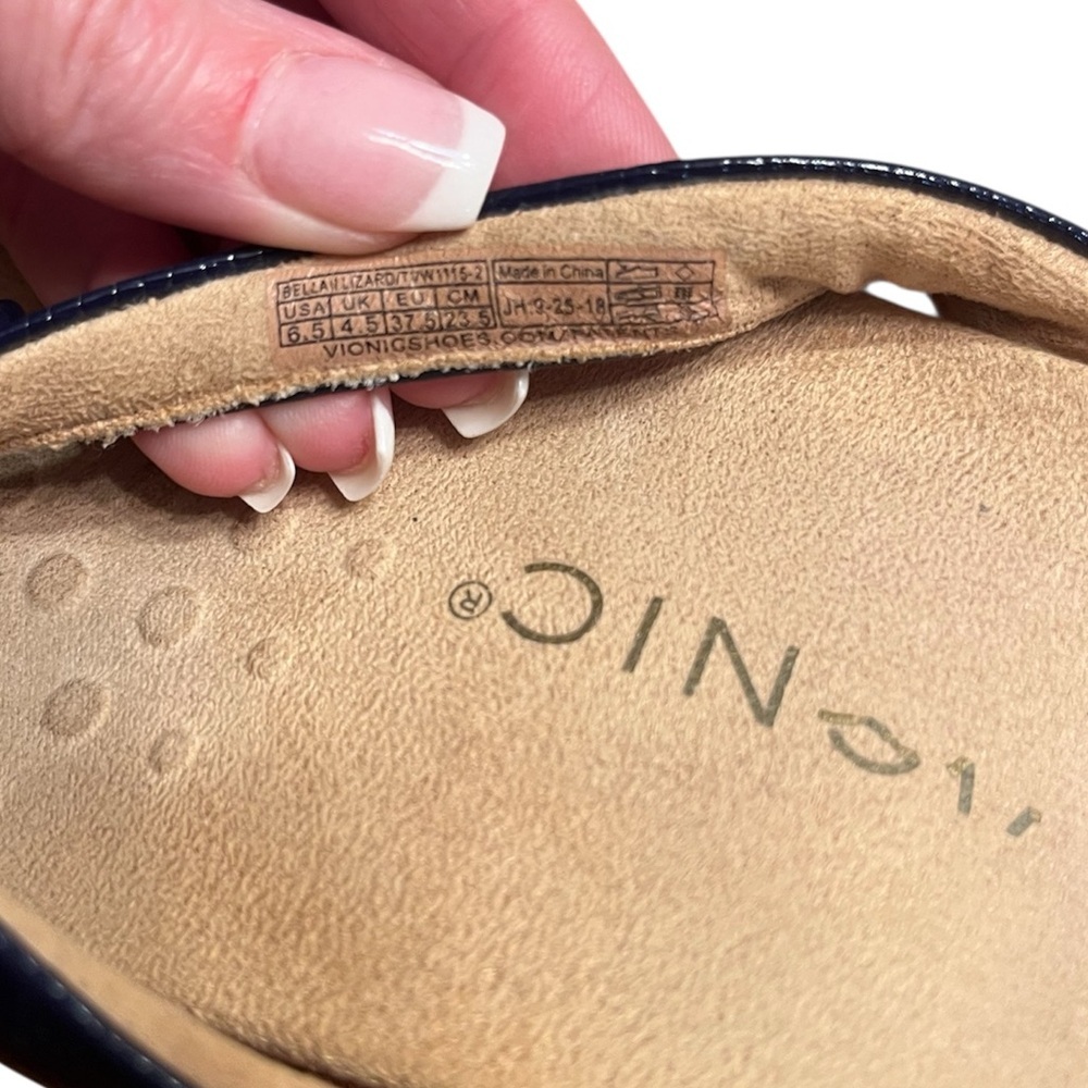 Vionic Bella Navy Strap Thong Sandal Size 6.5M - Picture 7 of 7